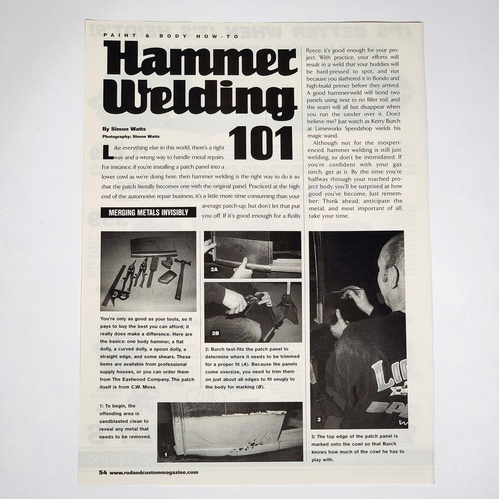 Hammer Welding 101 Rod And Custom 2002 8 Page How To Article Shop Decor 8x11